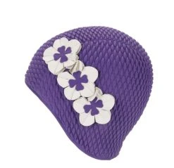 Bonnet De Bain Gaufré BUBBLE CAP FLEURI VIOLET FASHY