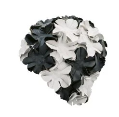 Bonnet De Bain RETRO CAP FLEURS NOIR / BLANC FASHY