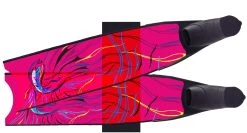 Alternative view of Palmes De Plongée Fibre De Verre PINK FISH SEMI-TRANSPARENT BI-FINS LEADERFINS