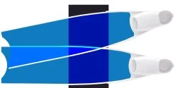Palmes De Plongée Fibre De Verre BLUE SEMI-TRANSPARENT BI-FINS LEADERFINS
